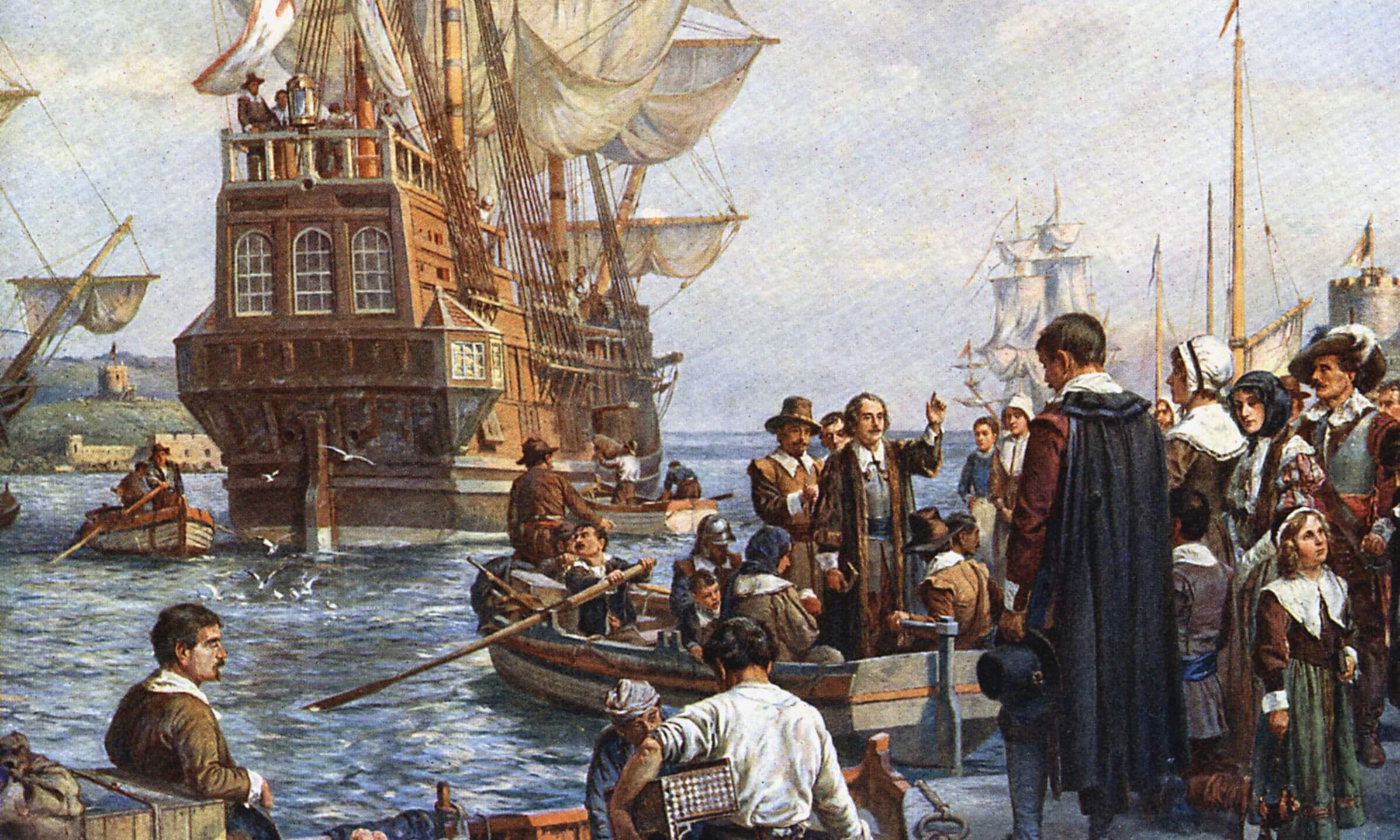 1620年到达新英格兰的“五月花号”。图源：腾讯网